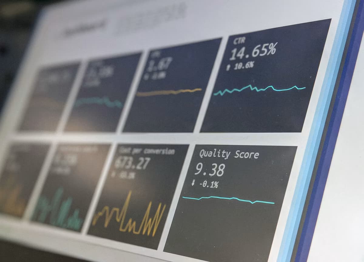 Data dashboard on a laptop screen